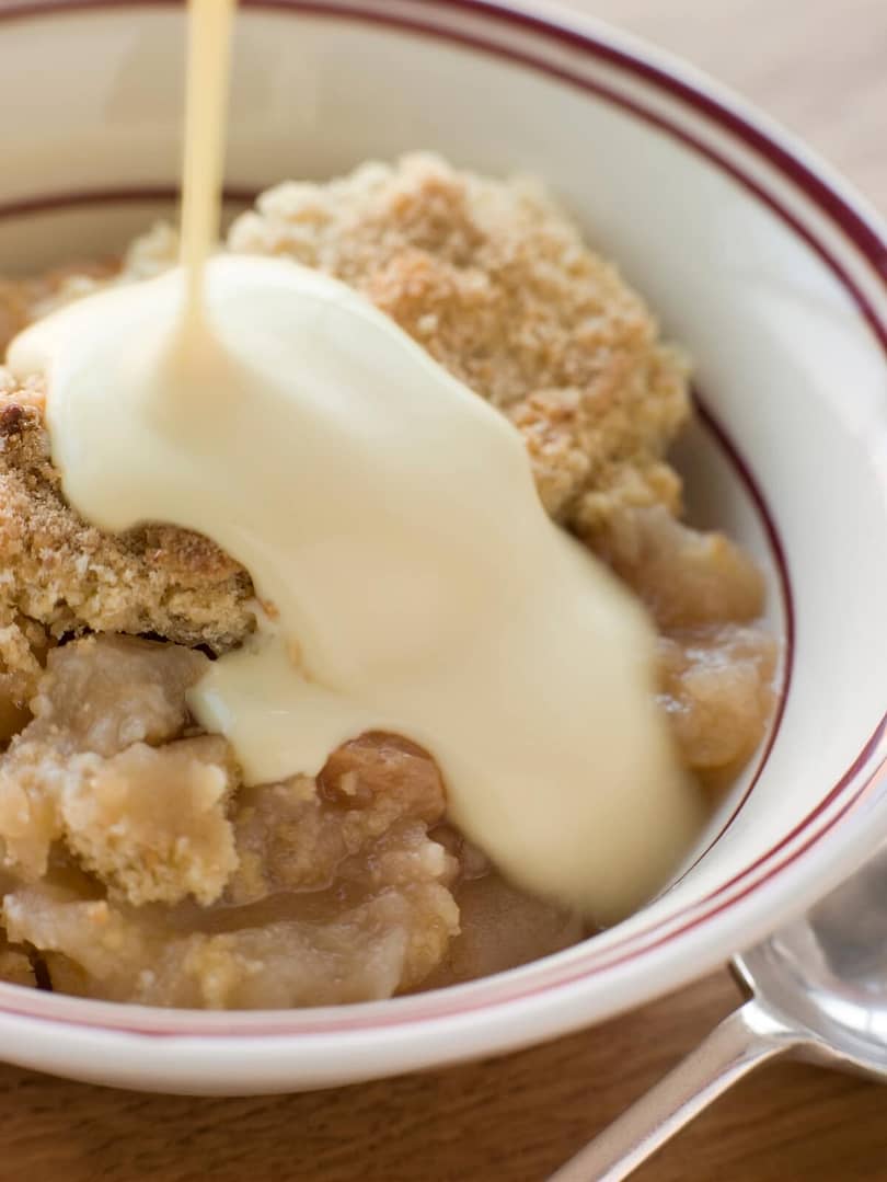 Bowl of Apple Crumble with Custard Bowl of Apple Crumble with Custard